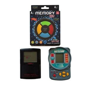 Handheld Game Bundle | NEW Memory Game | Tiger Caesars Palace Poker Battleship